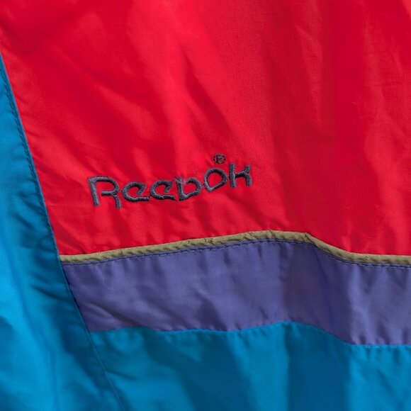 Vintage 1990s Reebok Sport Windbreaker Pink & Blue Size L - Picture 4 of 5